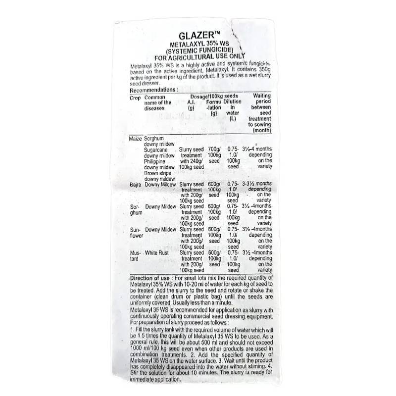 Tata Glazer Fungicide (Metalaxyl 35% WS)