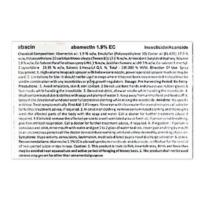 Crystal Abacin Insecticide ( Abamectin 1.9? )