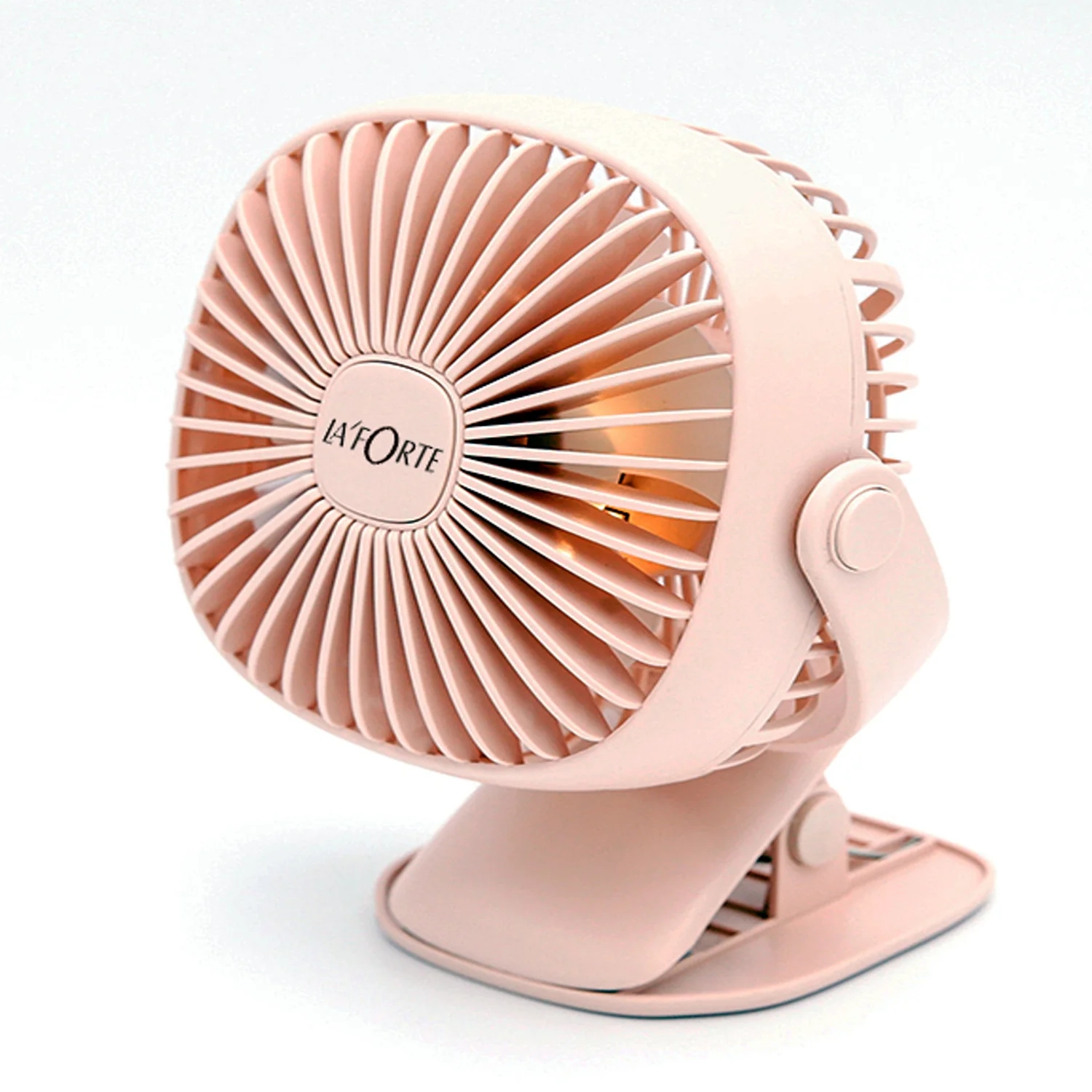 LA' FORTE Rechargeable Clip Desk Fan with LED Lights