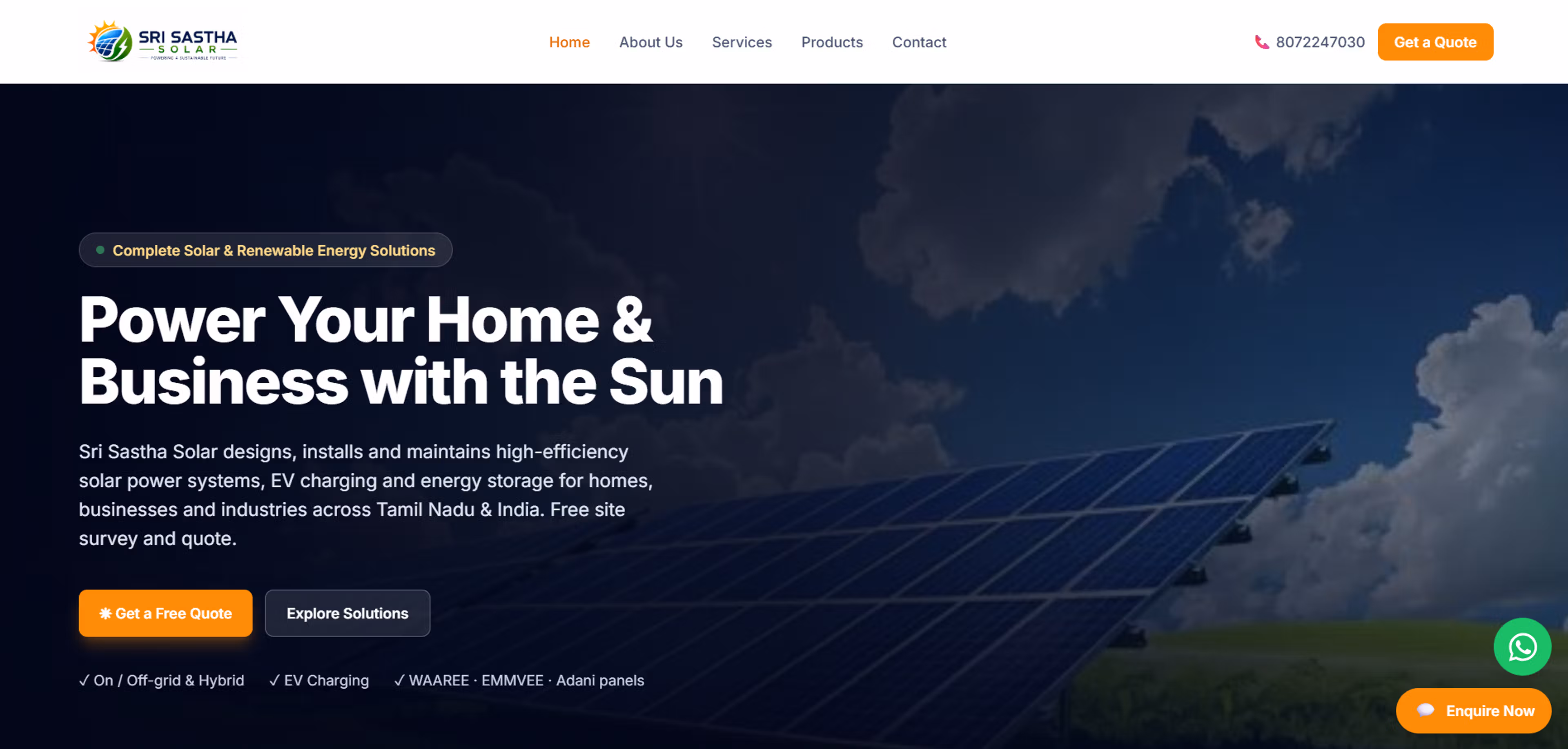 Solar Company Page