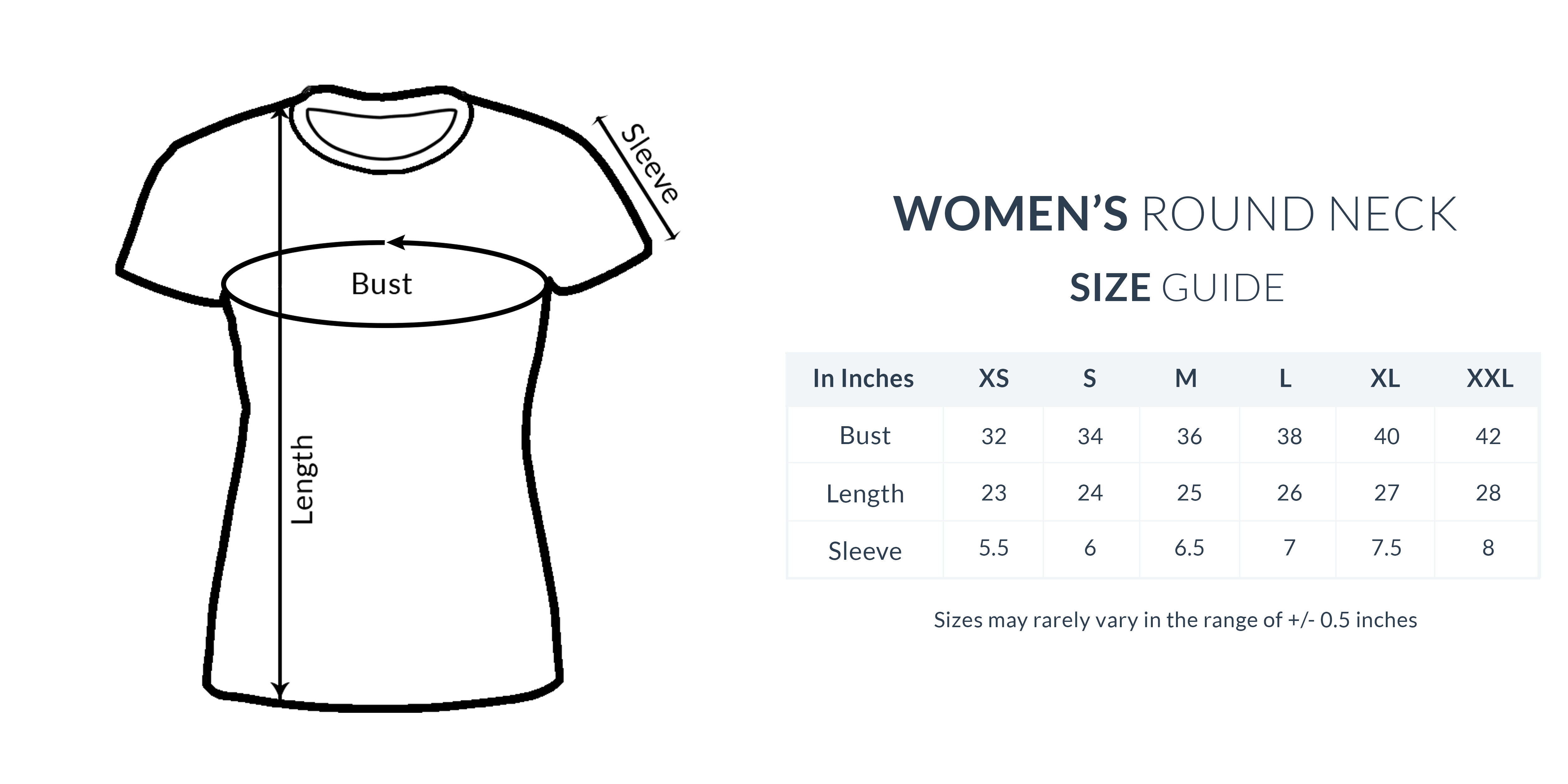 Women T-Shirt Size