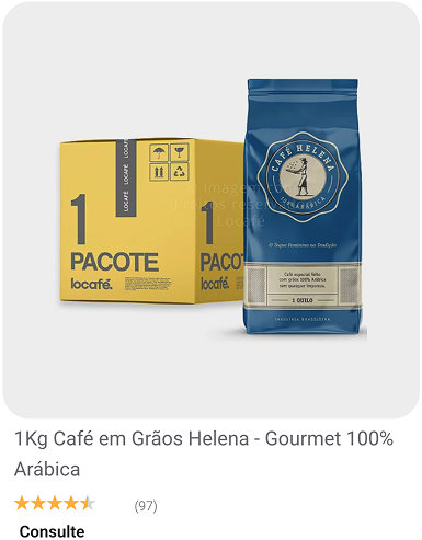 Café em Grãos Helena 1Kg 100% Arábica em promoção