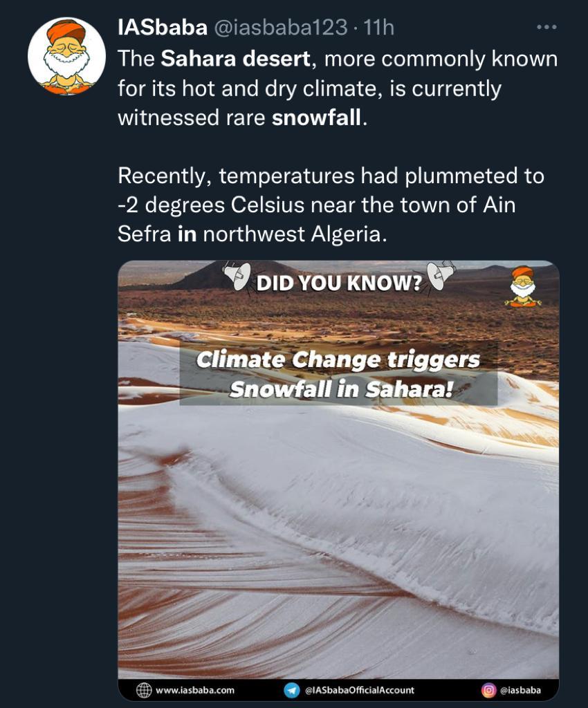 Snowfall in the Sahara Desert - an Unusual Weather Phenomenon 2 111 5