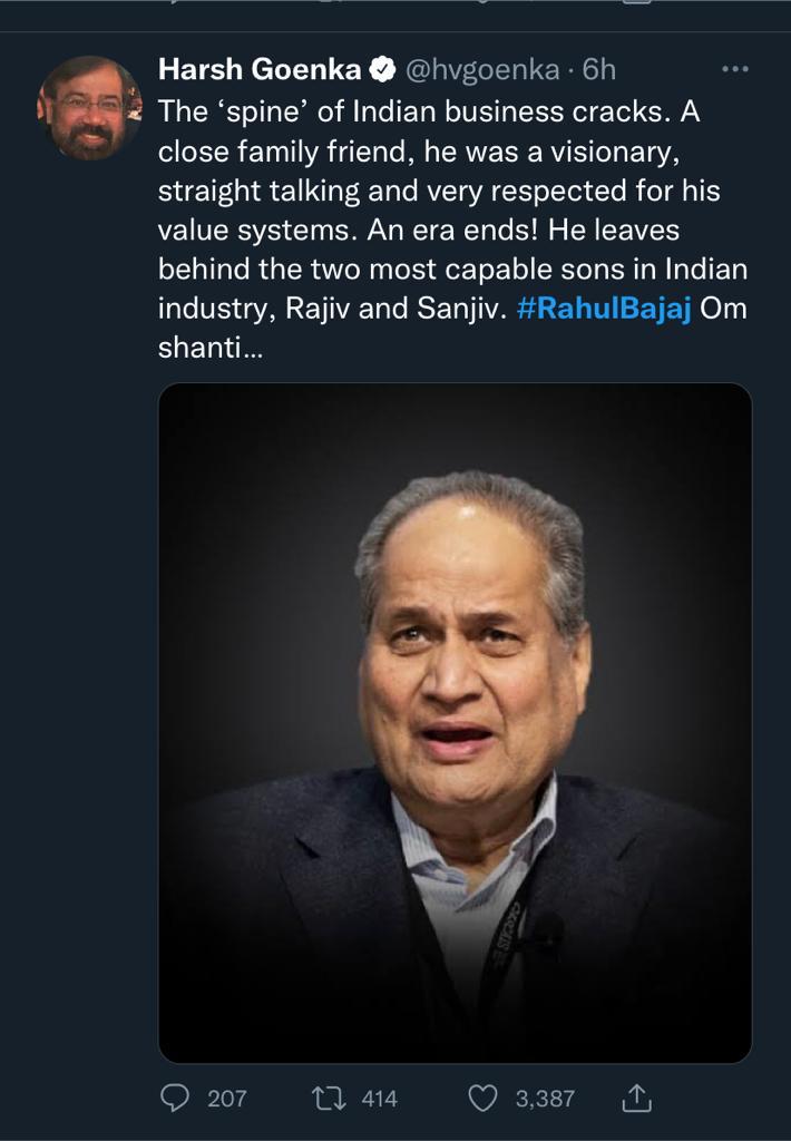 Industrialist Rahul Bajaj passes away, man behind the eternally iconic chant - Hamara Bajaj ! 7 WhatsApp Image 2022 02 12 at 11.33.27 PM