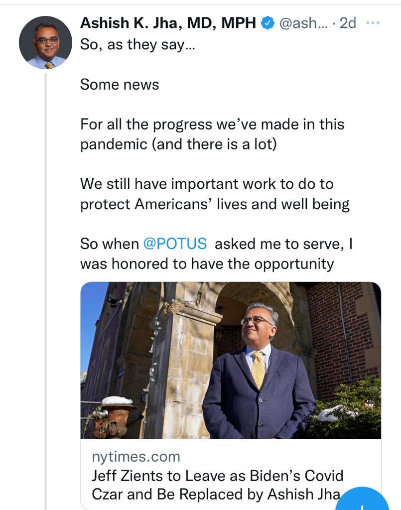 Biden’s new Covid-19 Response Coordinator - Dr Ashish Jha 3 112 26