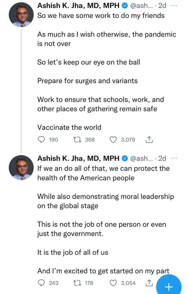 Biden’s new Covid-19 Response Coordinator - Dr Ashish Jha 4 113 24