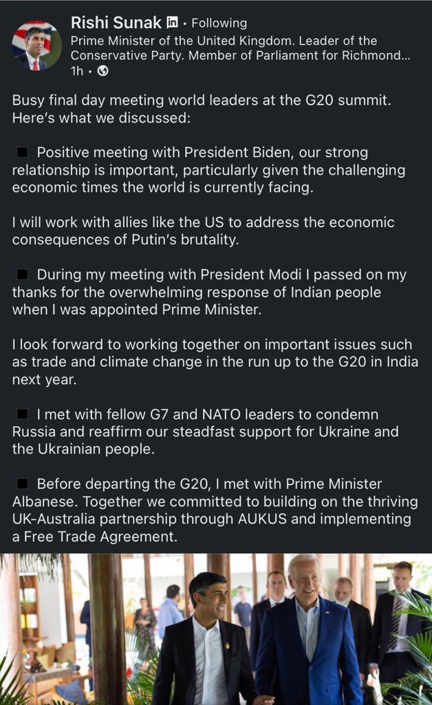 Rishi Sunak Refers To Narendra Modi 'President' In Linkedin post Goof-up 2 111 85