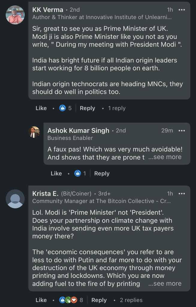 Rishi Sunak Refers To Narendra Modi 'President' In Linkedin post Goof-up 4 112 49