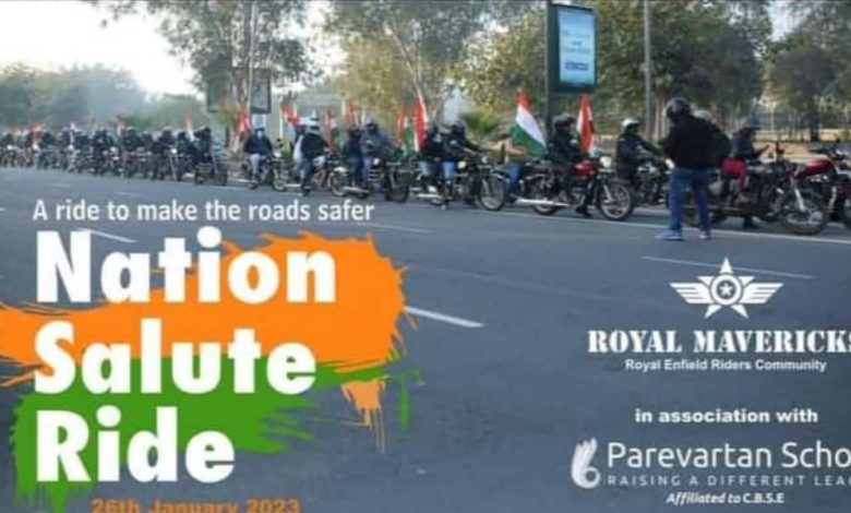 Parevartan School in association with The Royal Mavericks, planned Nation Salute Ride on 26th January 1 111 70