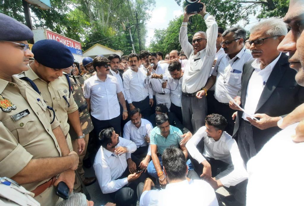 Lawyers' Strike and Protest at Meerut Court Complex Following Hapur Incident 5 111 180