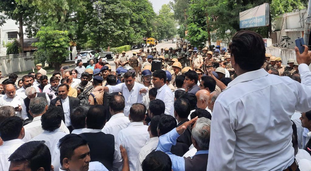 Lawyers' Strike and Protest at Meerut Court Complex Following Hapur Incident 8 114 26