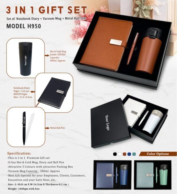 3 In 1 Gift Set with Vacuum Mug
