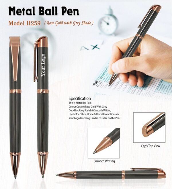 Metal Ball Pen (Rose Gold)
