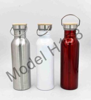 Steel Water Bottle With Wooden LID