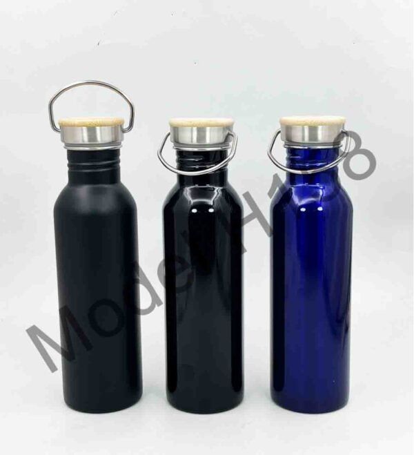 Steel Water Bottle With Wooden LID - Image 2