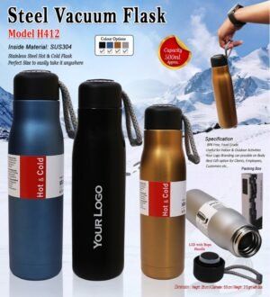 Steel Vacuum Flask with Lace Handle