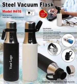Steel Vacuum Flask with Handle