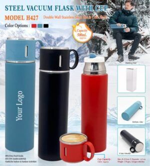 Steel Vacuum Flask with Cup