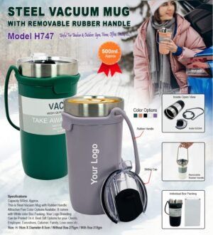 Steel Vacuum Mug With Handle