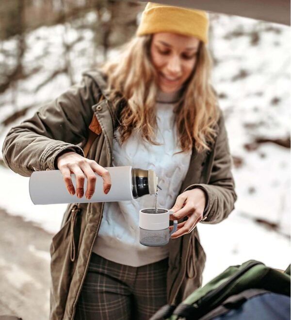 Steel Vacuum Flask with Cup 500 ml - Image 4