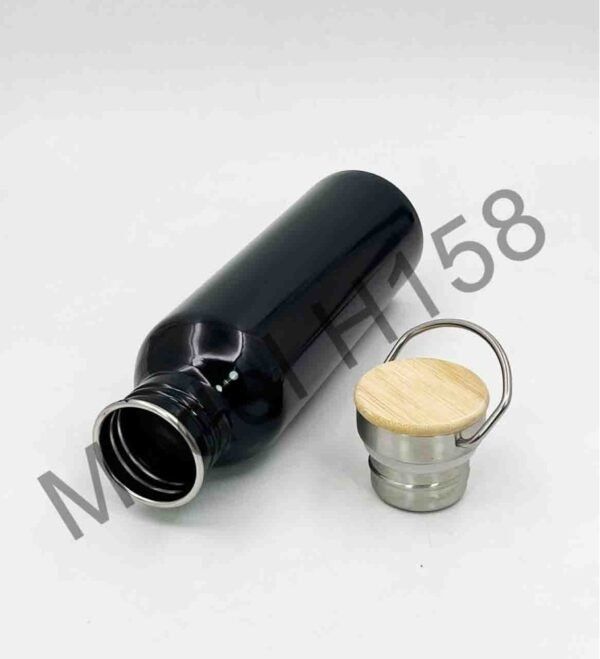 Steel Water Bottle With Wooden LID - Image 4