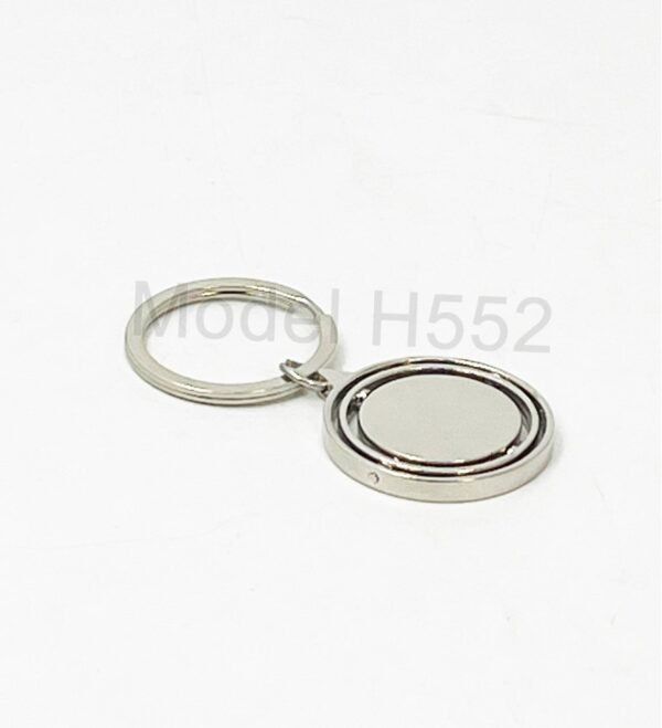 Round Shape Rotating Metal Keychain - Image 3