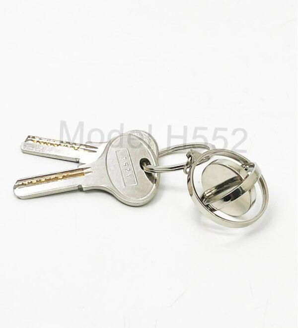 Round Shape Rotating Metal Keychain - Image 2