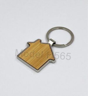 Home Shape Wooden Keychain