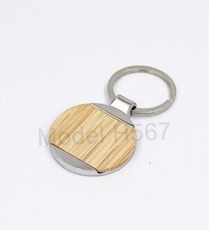 Round Shape Wooden Keychain
