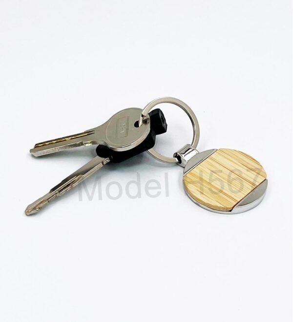 Round Shape Wooden Keychain - Image 2
