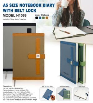 A5 Size Notebook Diary With Belt Lock