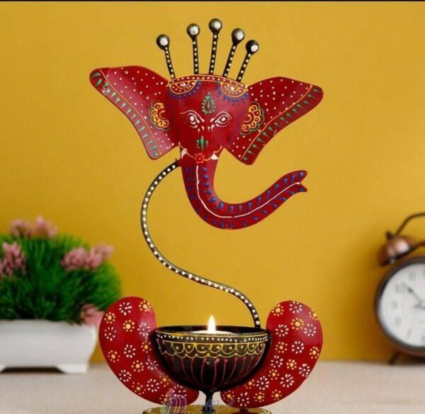Metal Tea Light Ganesh Ji - Dry Fruit jar (100 gms) - Black temperature bottle - Image 2