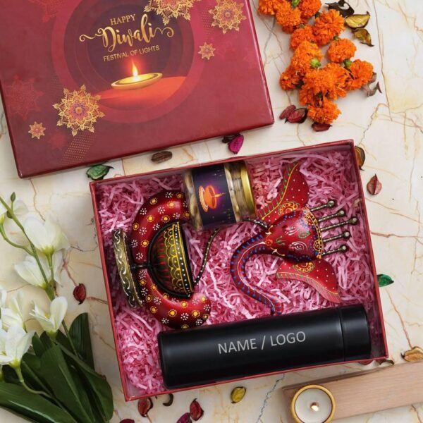 Metal Tea Light Ganesh Ji - Dry Fruit jar (100 gms) - Black temperature bottle