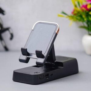 Foldable mobile stand with Bluetooth Speaker, 4 Ladoo Candles and 2 Lotus Tealight