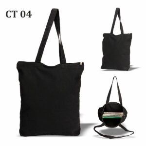 Cotton Tote Bag with Zipper