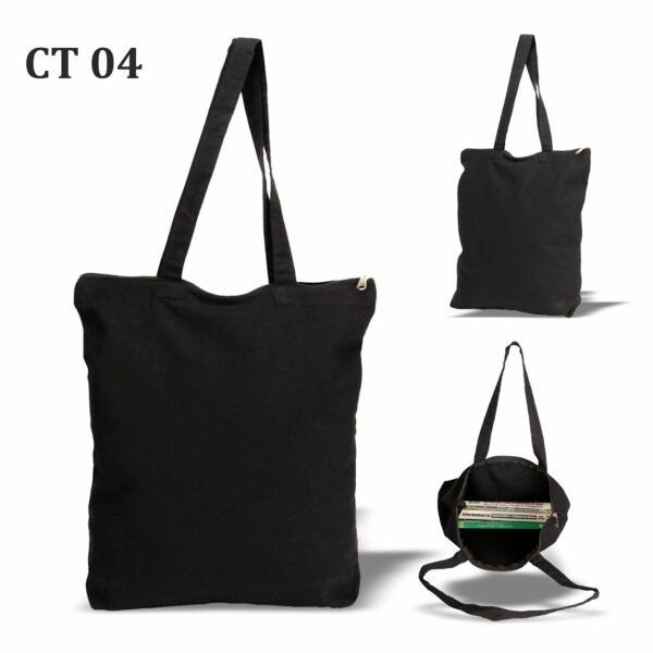 Cotton Tote Bag with Zipper