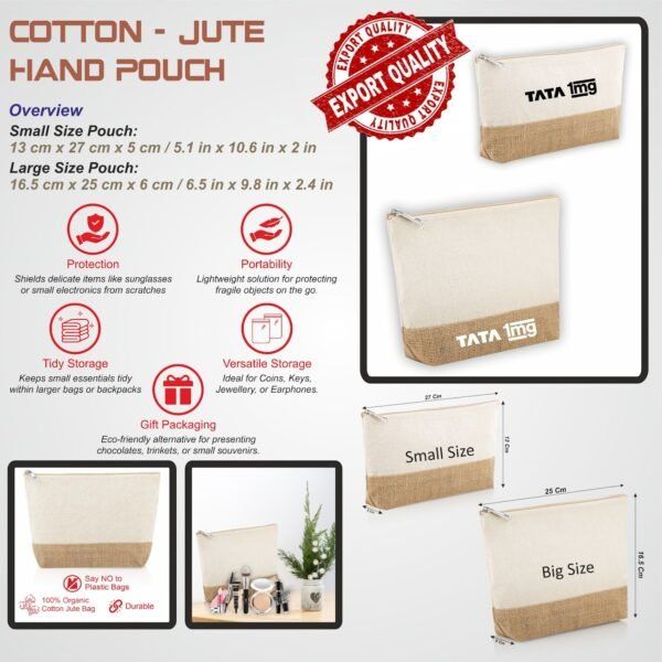 Cotton - Jute Hand Pouches - Image 2