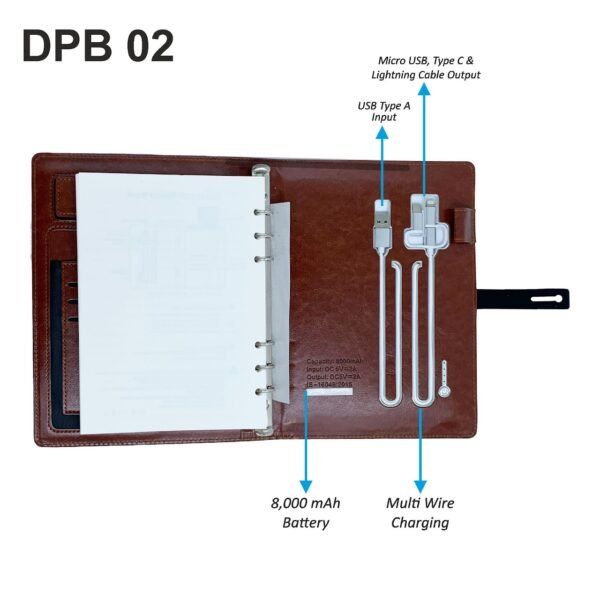 DPB 02: 8,000 mAh Powerbank Diary With Mobile Stand - Image 3