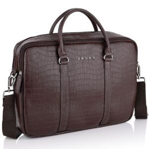 CROCO CLASSY BREIFCASE-BROWN