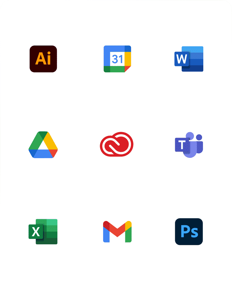 Google Workspace, Adobe Creative Cloud, Office 365