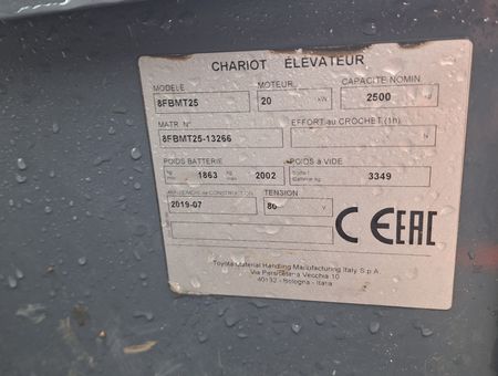 TOYOTA 8FBMT25Z - 15899