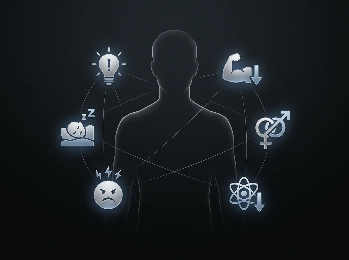 Photo of a man reviewing a symptoms checklist for low testosterone with a Longegra physician