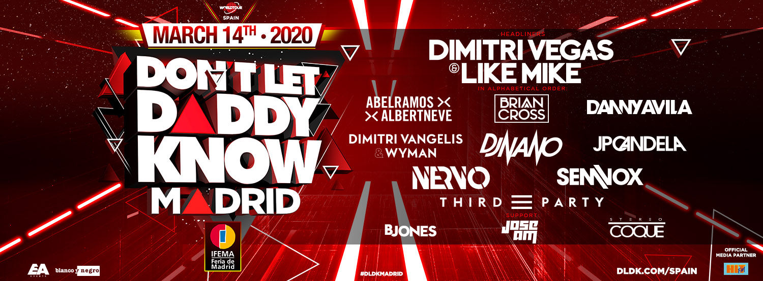 Cartel completo de Don't Let Daddy Know Madrid 2020