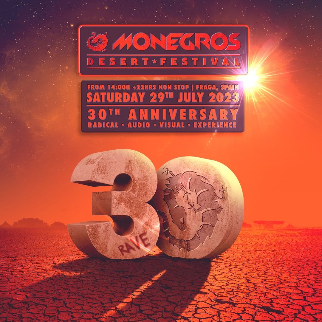 Cartel anunciador de Monegros Desert Festival - 30th aniversary