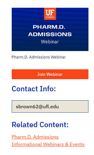 UF: Pharm.D. Webinar: Pathway to Pharmacy