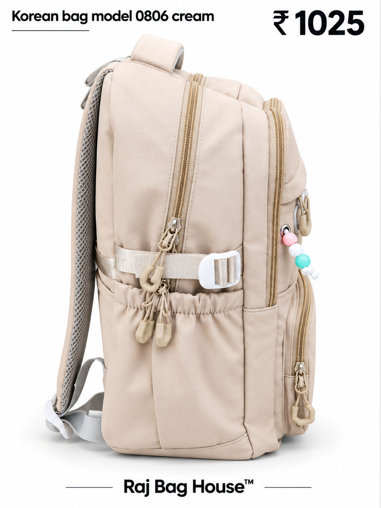 Imported Koreanbag 0806 Large Backpack – Cream 2
