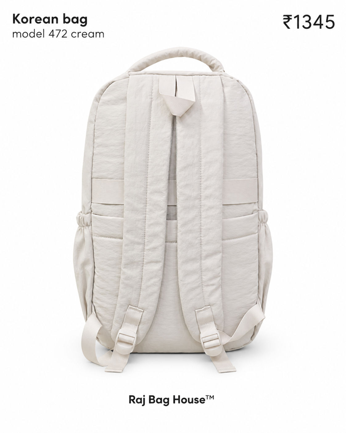 Imported Koreanbag 472 Large Backpack – Cream 3