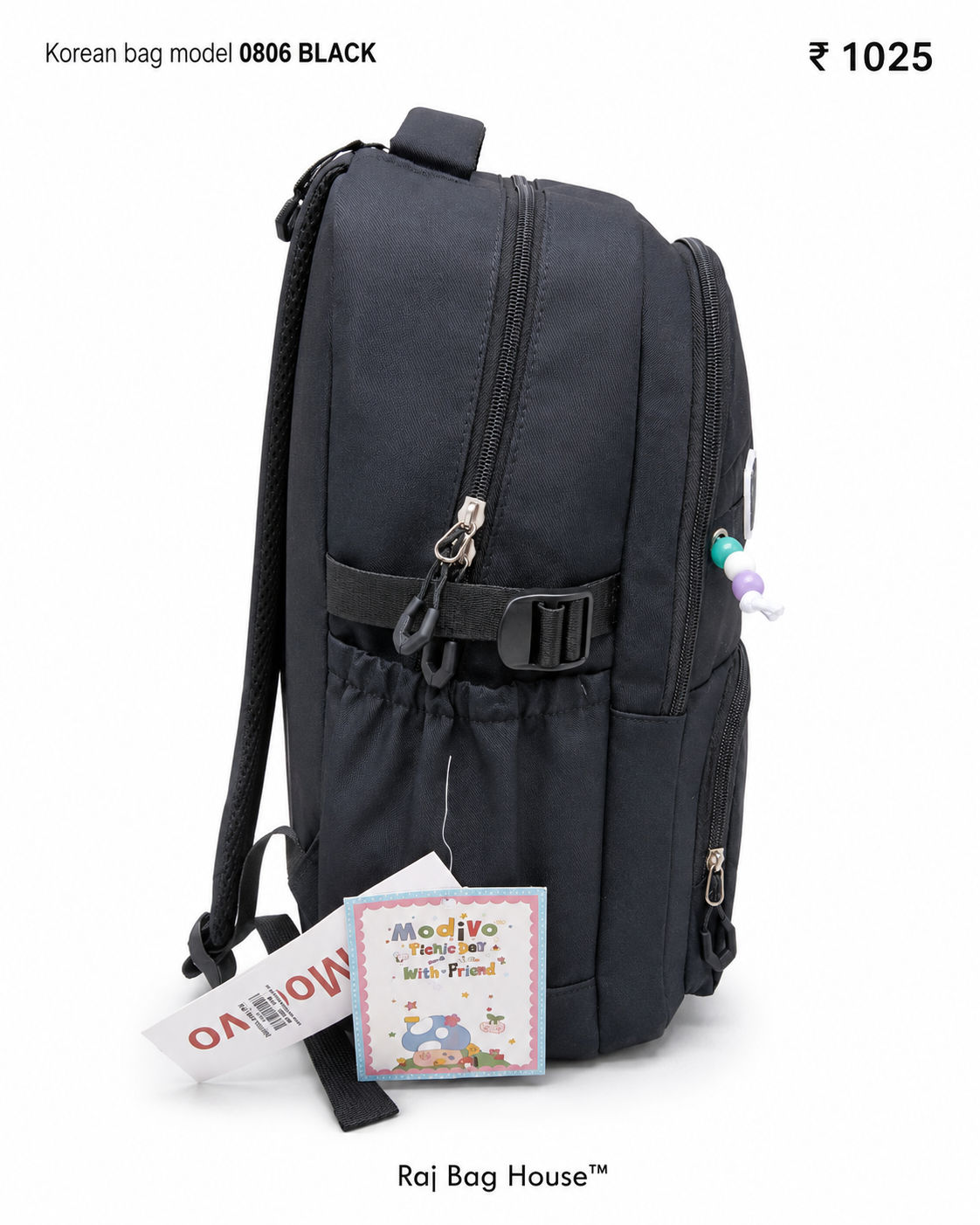 Imported Koreanbag 0806 Large Backpack – Black 2