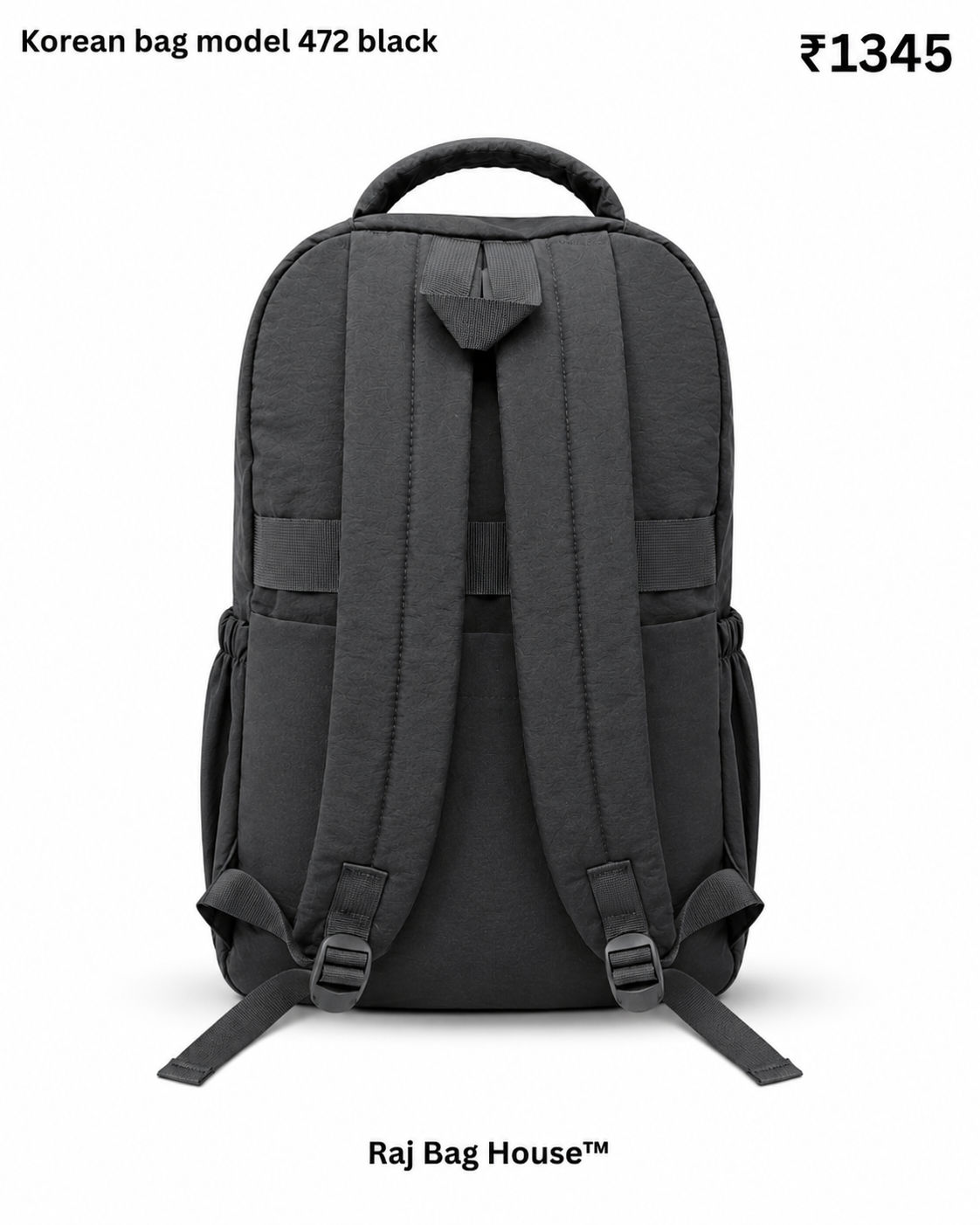 Imported Koreanbag 472 Large Backpack – Black 3