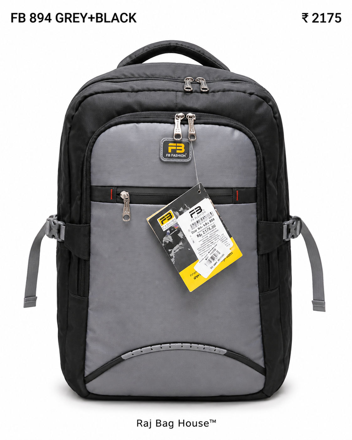 FB Backpack 894 - Grey / Black